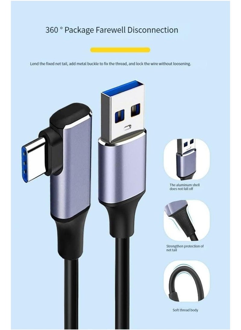 Link Cable 3M Compatible with Meta Quest Pro/Oculus Quest 2 Accessories and PC/Steam VR, High Speed PC Data Transfer, USB 3.0 to USB C Cable for VR Headset and Gaming PC