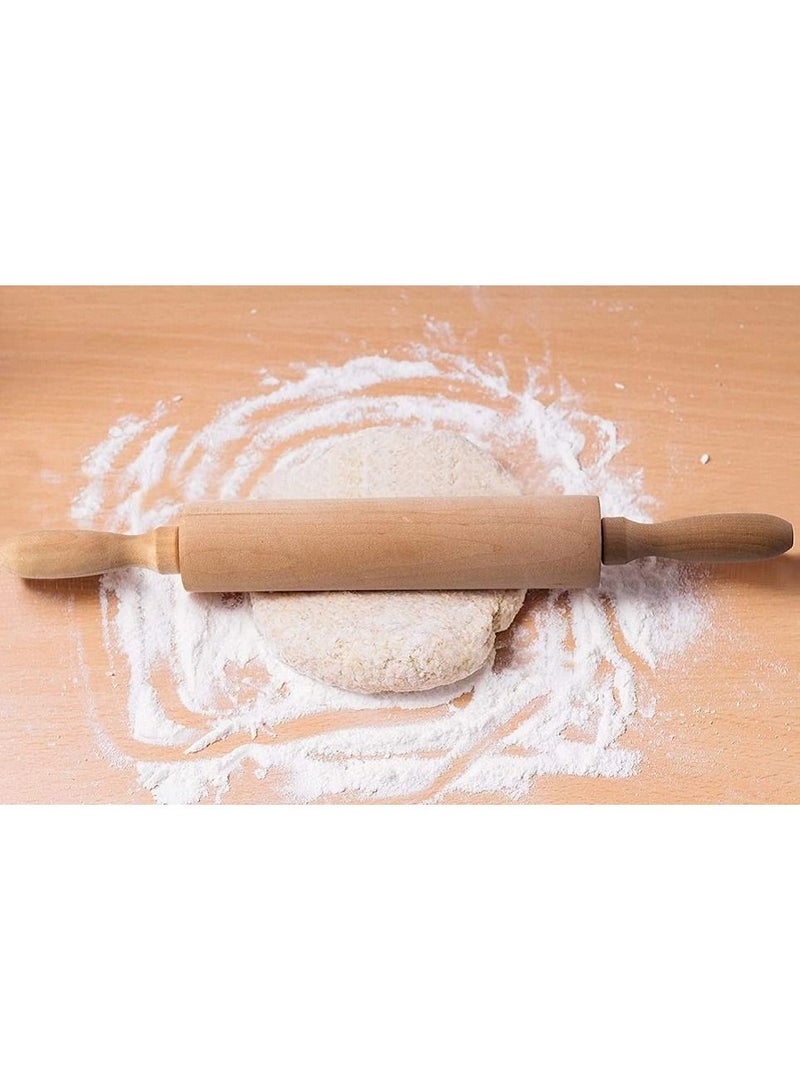 أمم الخشب شوبك للخبز المهنية أداة فرد العجين مع مقبض أداة خشبية أساسية لصنع كوكي المعكرونة / فندان / البيتزا / المعجنات / التورتيا / فطيرة / الخبز - Image 3
