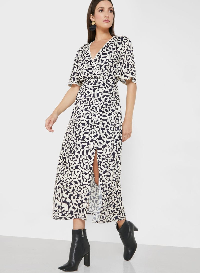 French Connection Printed Midi Dress - Image 1