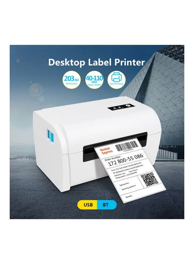 White Thermal Label Printer, Wireless Bluetooth & USB Wired Connection Portable Mini Label Printer for Commercial and Household Use - Image 4