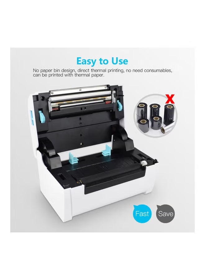 White Thermal Label Printer, Wireless Bluetooth & USB Wired Connection Portable Mini Label Printer for Commercial and Household Use - Image 2