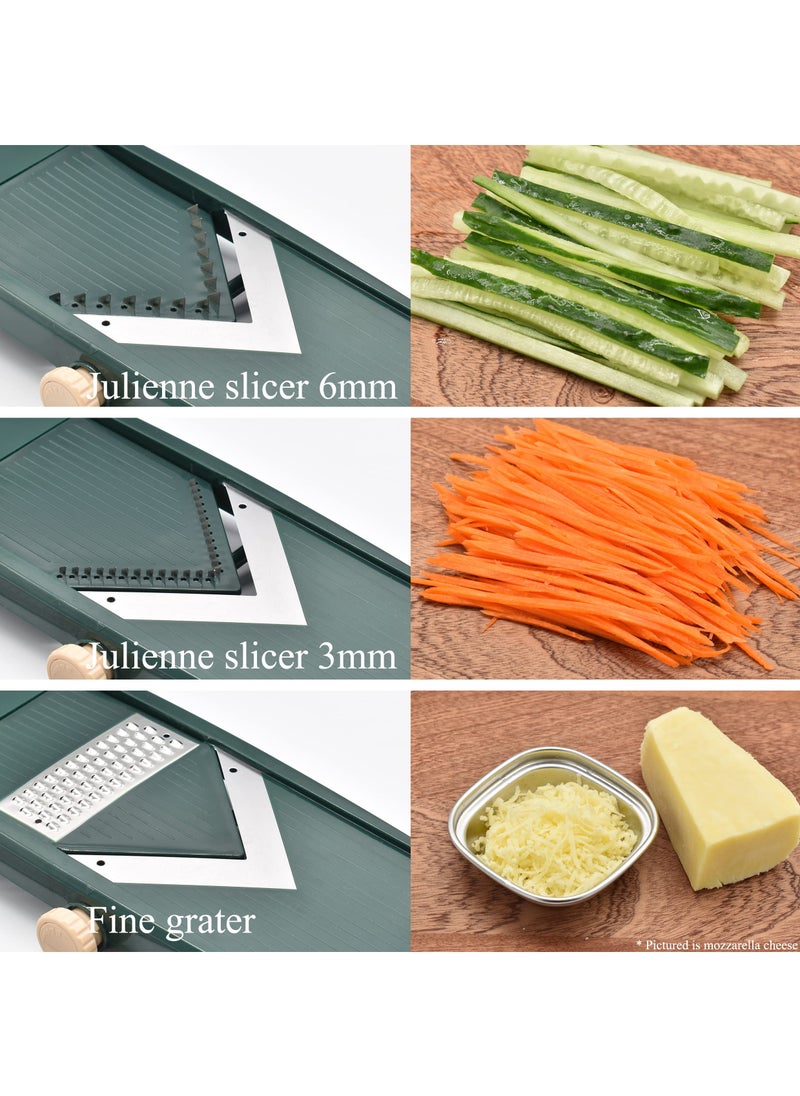 KASTWAVE - Adjustable Mandoline Food Slicer for Kitchen, Ultra Sharp V-blade Vegetable Slicer with Container, Slicer Vegetable Cutter, Julienne slicer, Potato Slicer for Apple, Onion, Tomato lemon Slicer - Image 1