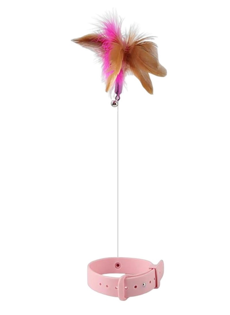 Cat Feather Collar Toy, Interactive Cat Wand Toys with Bells and Feathers, Ideal Toy for One or More Cats at The Same Time, Indoor Toy Gifts for Cats to Make Them Less Lonely - Image 1