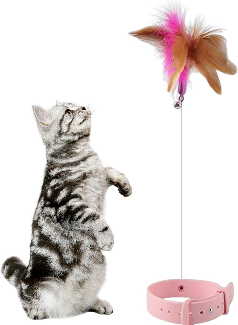Cat Feather Collar Toy, Interactive Cat Wand Toys with Bells and Feathers, Ideal Toy for One or More Cats at The Same Time, Indoor Toy Gifts for Cats to Make Them Less Lonely - Image 4