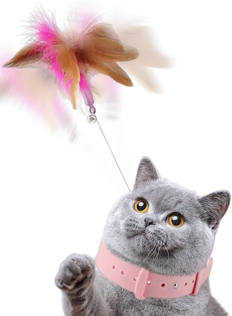 Cat Feather Collar Toy, Interactive Cat Wand Toys with Bells and Feathers, Ideal Toy for One or More Cats at The Same Time, Indoor Toy Gifts for Cats to Make Them Less Lonely - Image 3