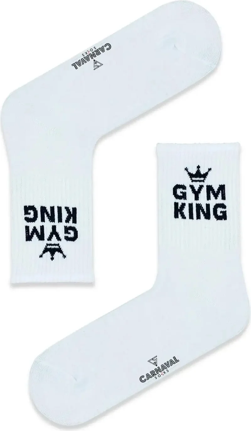 Carnaval Socks Taç Gym King Patterned Colorful Sports Socks