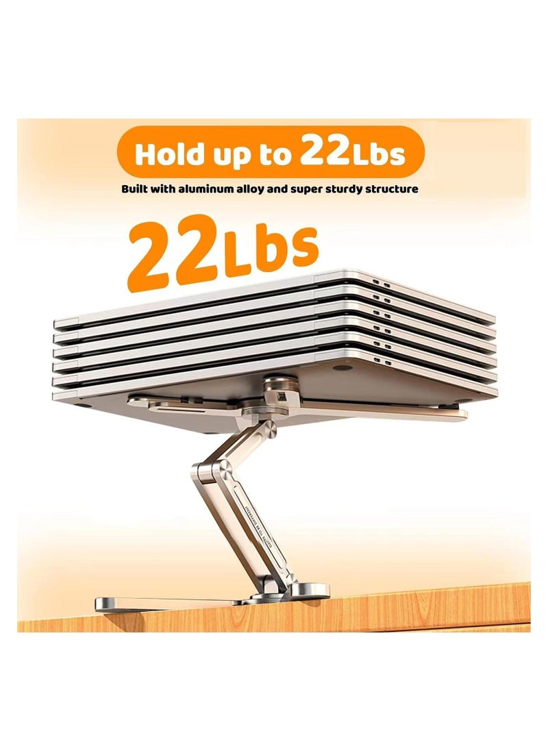 Generic - Laptop Stand with 360 Rotating Base, Computer Notebook Laptop Riser Metal Holder for Desk Collaborative Work, Fully Foldable for Easy Storage, Fits All MacBook, Laptops up to 16 inches - Image 1