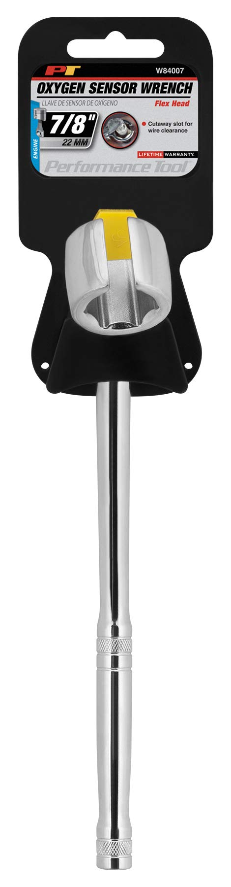 Performance Tool W84007 Flexible Head Oxygen Sensor Wrench with Contour Handle, Chrome-Vanadium Steel (7/8-Inch or 22mm) - Image 3