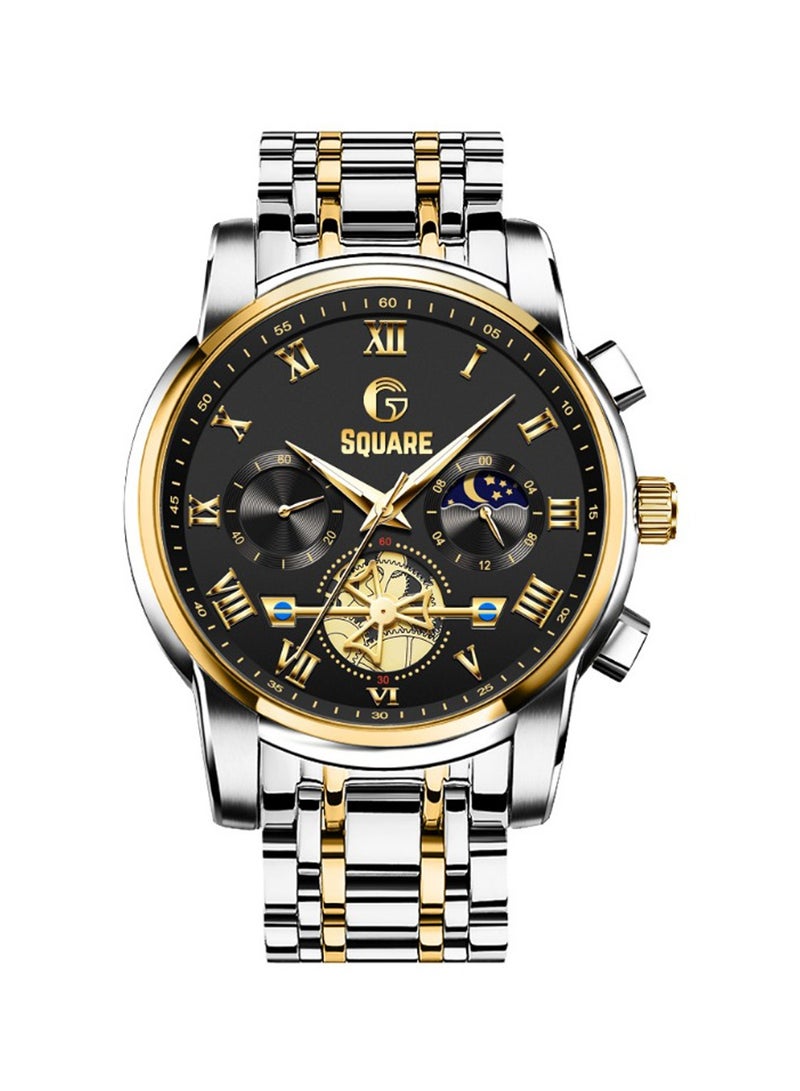 Gsquare Men's Analog Quartz Black Dial Stainless Steel Watch-2859