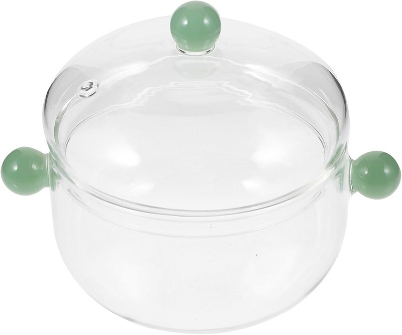 Glass Saucepan Stew Pot with Lid 2.5l High Borosilicate Glass Electric Cooking Pot for Noodles and Soup Home Kitchen Multi-functional Cooking Pan - Image 1