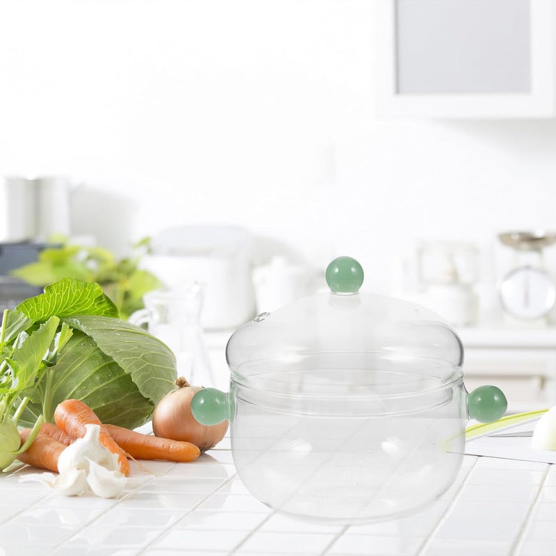Glass Saucepan Stew Pot with Lid 2.5l High Borosilicate Glass Electric Cooking Pot for Noodles and Soup Home Kitchen Multi-functional Cooking Pan - Image 5