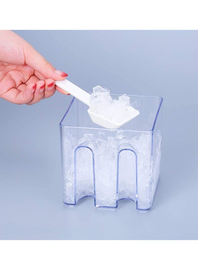 Shallow Stylish Chrome Plated Ice Crusher With Ice Tray And Scoop White 16 X 16 X 27centimeter - Image 4