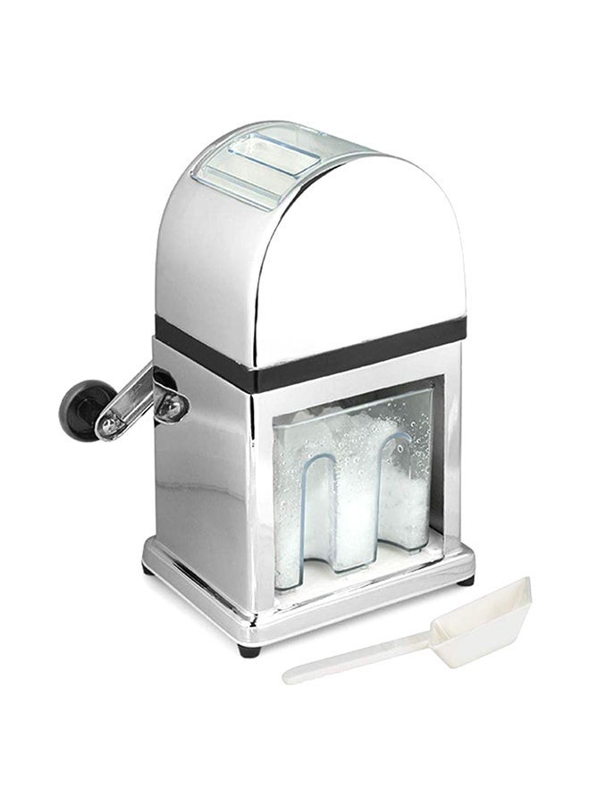 Shallow Stylish Chrome Plated Ice Crusher With Ice Tray And Scoop White 16 X 16 X 27centimeter - Image 1