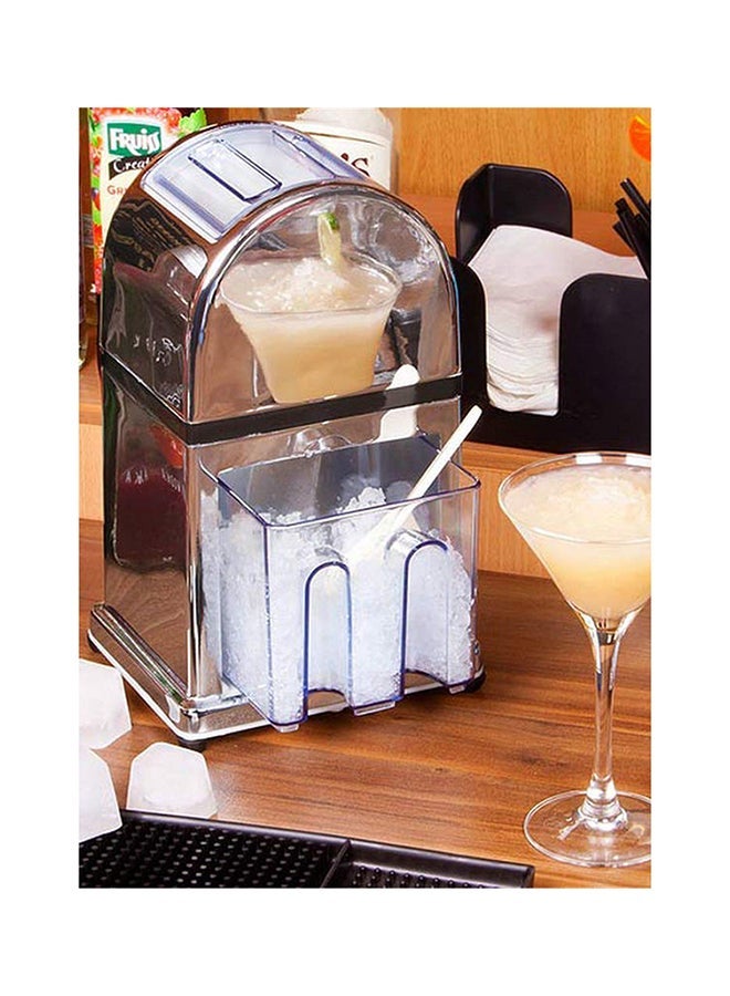 Shallow Stylish Chrome Plated Ice Crusher With Ice Tray And Scoop White 16 X 16 X 27centimeter - Image 2