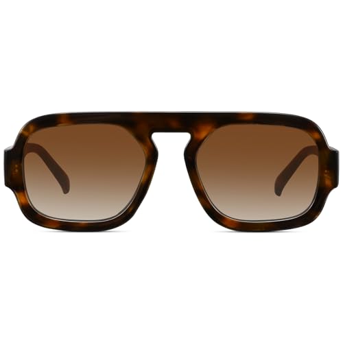 WOWSUN Retro Aviator Sunglasses Womens 70s Square Trendy Shades Sun Glasses - Image 4