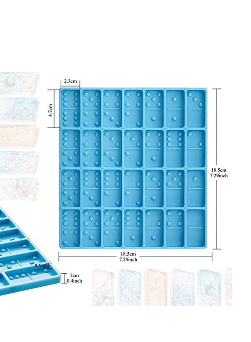 SYOSI Domino Mold for Epoxy Domino Mold, Dominoes Molds, Resin Molds for Dominoes, Domino Molds for Epoxy Resin Casting,28 Cavities Silicone Mold for Pendant Dominoes Mold for Resin Dominoes Mold - Image 4