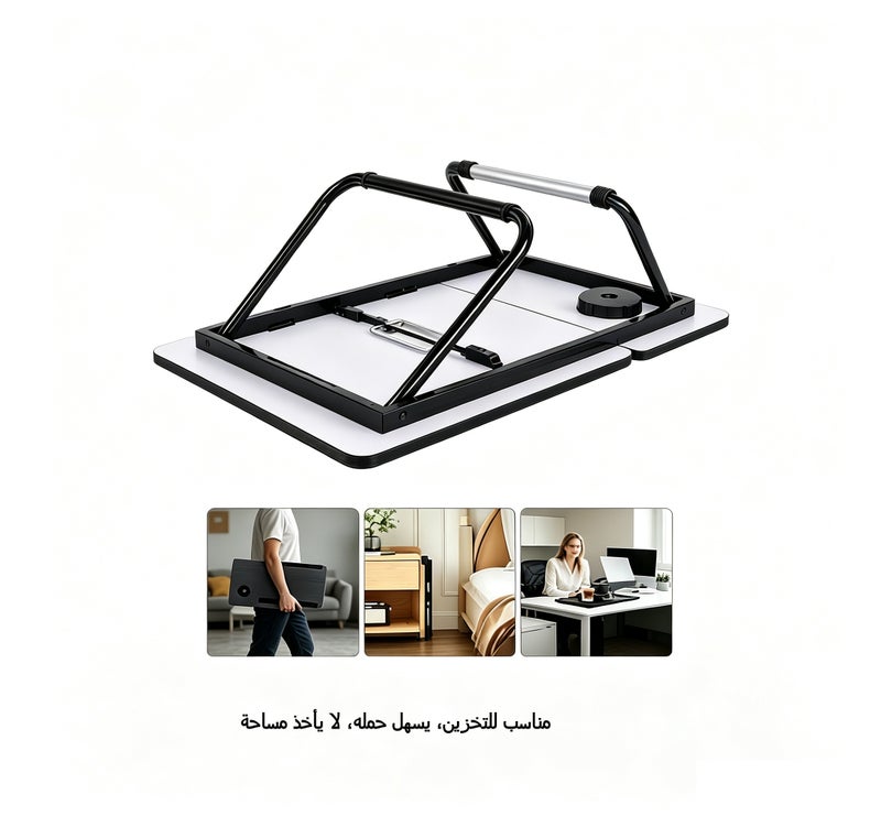 قابل للطي قابل للتعديل الارتفاع سرير الكمبيوتر المحمول مكتب، 5 سرعة قابل للتعديل المحمولة دراسة كتابة الجدول لغرفة النوم، اللوح والكمبيوتر المحمول الكمبيوتر المحمول الجدول - Image 3