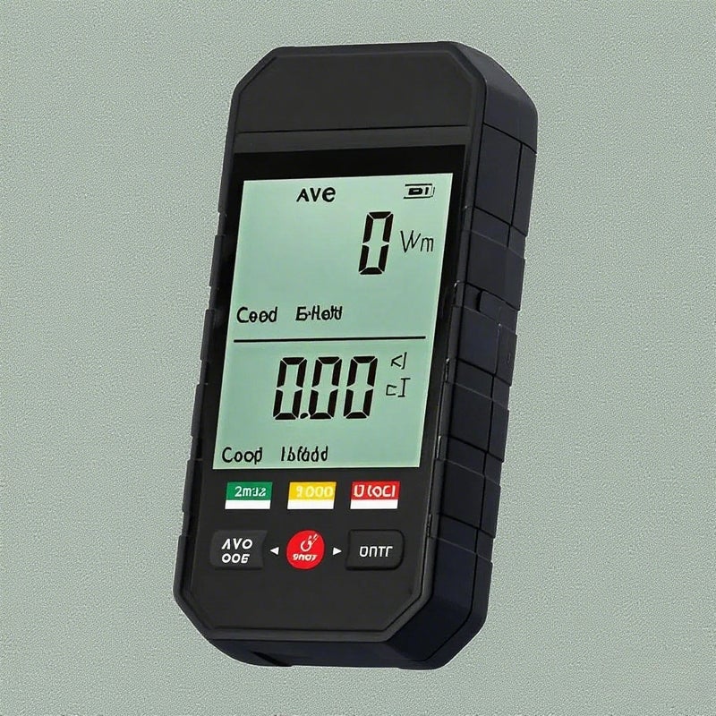 مقياس الإشعاع الكهرومغناطيسي المحمول الآلي kkm825 بشاشة LCD كبيرة عرض مجال كهربائي وتحليل بيانات اختبار إشعاع المجال المغناطيسي مع وظيفة الحفظ والإنذار الصوتي البصري ومؤشر ثلاثي الألوان للمجال المغناطيسي - Image 1