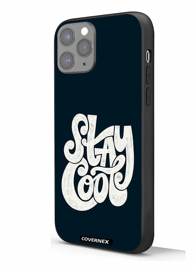 Covernex Apple iPhone 11 Pro Protective Case Cover Printed Featuring Stay Cool Retro Croovy Typography - Image 1