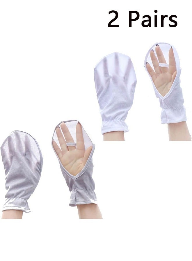 2 Pairs of Hand Sunscreen, UV Protection Summer Sun Protection Gloves, Screen, Hanging Umbrella, UV Protection, Breathable, Cool, Fingerless, Ladies & Men, Fishing, Cycling, Hiking, Canoeing, Boating, Outdoor  - Image 1