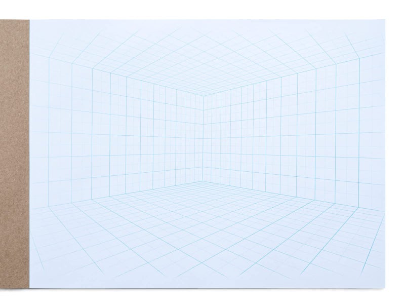 Koala Tools - 40-Page Drawing Pad for 2-Point Perspective, Room Grid Sketch Pad with 3D Virtual Walls Design, Gridded Graph Paper for Interior Room Design, Industrial, Architectural 9 x 12 inches - Image 2