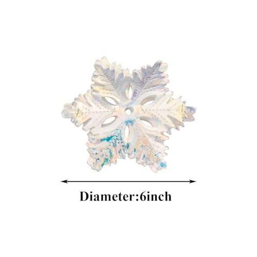 Crafjie 6ft Long Iridescent Snowflake Hanging Decorations Garland, Roll Shiny Foil Metallic Banner Ornaments for Christmas, Frozen Theme Party, Birthday, Wedding, Fairy Princess Rainbow Show Decoration - Image 3