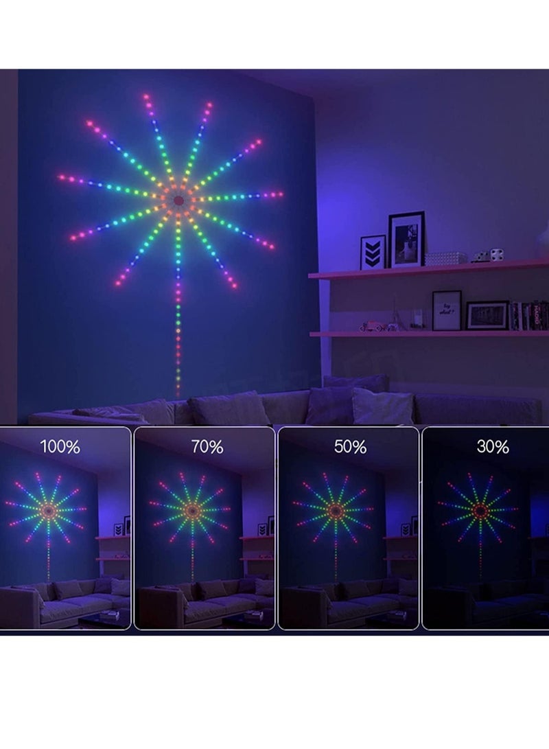 Smart Firework Lights Indoor, App and Remote Control RGB Color Changing Led Lights Strip for Bedroom, More Colors, Dynamic Modes, Music Sync, Mic, Led Rhythm Control Lights for Room Decor - Image 2