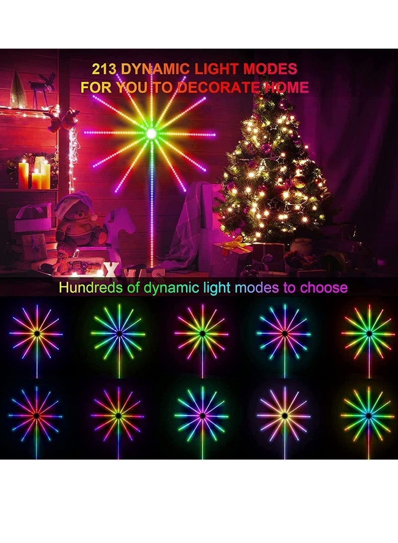 Smart Firework Lights Indoor, App and Remote Control RGB Color Changing Led Lights Strip for Bedroom, More Colors, Dynamic Modes, Music Sync, Mic, Led Rhythm Control Lights for Room Decor - Image 5