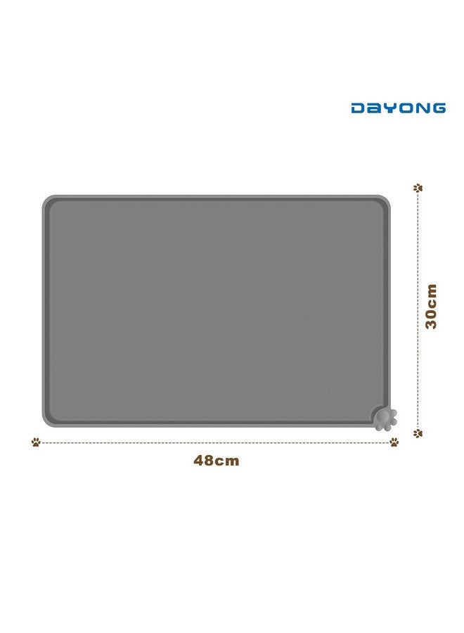 DAYONG Pet Food Mat,Pet Silicone Bowl Mat,Pet Feeding Mat,Waterproof Dog Cat Mat Premium Silicone Fda Grade Non-Stick Non Slip Anti Spill Easy Clean  - Image 2