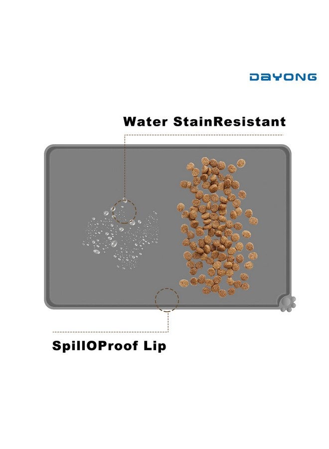 DAYONG Pet Food Mat,Pet Silicone Bowl Mat,Pet Feeding Mat,Waterproof Dog Cat Mat Premium Silicone Fda Grade Non-Stick Non Slip Anti Spill Easy Clean  - Image 4