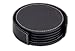 Dacasso Rustic Black Leather 4-Round Coaster Set - Image 2