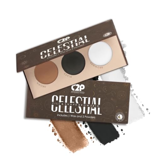 C2P PROFESSIONAL MAKEUP C2P Pro Celestial Eyebrow Palette for Women 12g | 3-in-1 Brow Kit (Powder + Wax) | Fills, Shapes & Defines | Long-Lasting, Non-Sticky & Buildable | Enriched with Coconut, Castor Oil & Vitamin E - Image 1