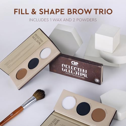 C2P PROFESSIONAL MAKEUP C2P Pro Celestial Eyebrow Palette for Women 12g | 3-in-1 Brow Kit (Powder + Wax) | Fills, Shapes & Defines | Long-Lasting, Non-Sticky & Buildable | Enriched with Coconut, Castor Oil & Vitamin E - Image 2