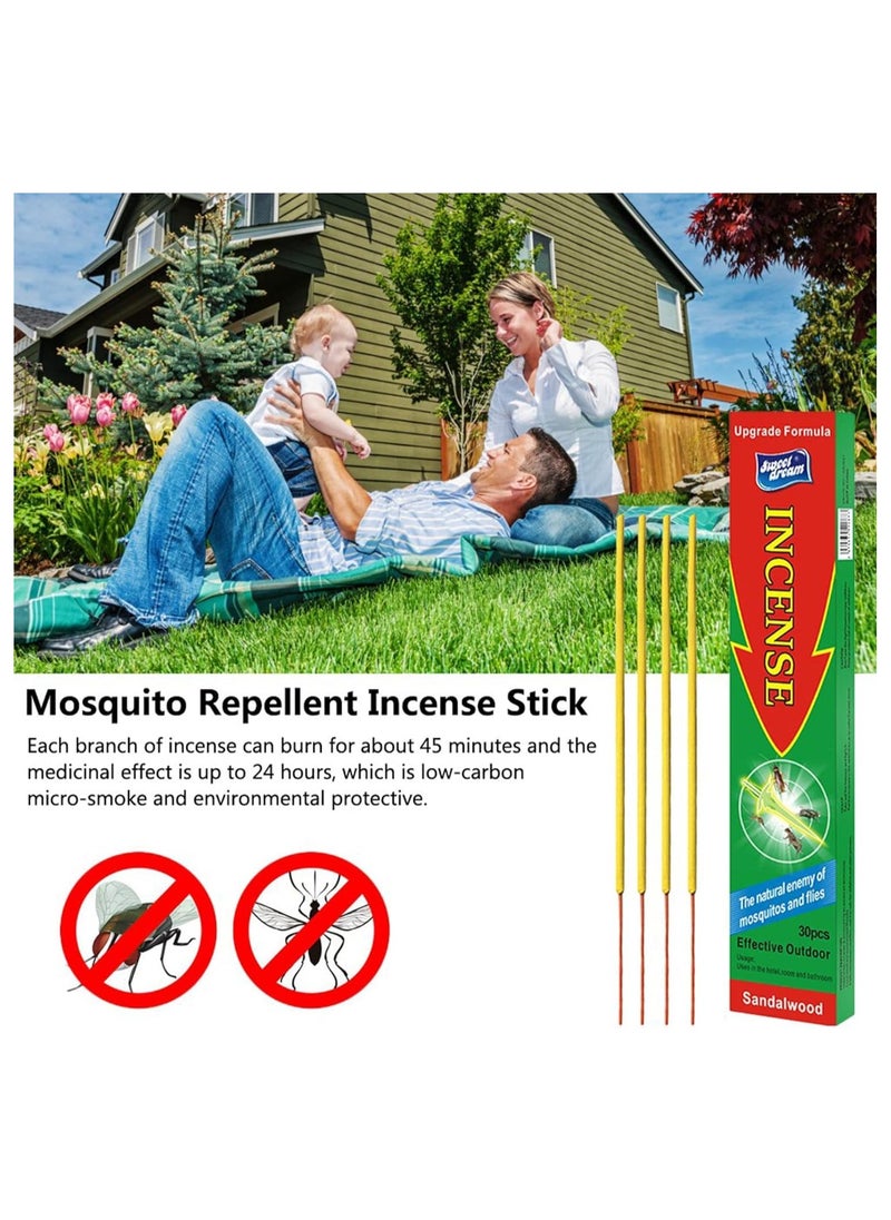 SänHahn 90pcs Mosquito Repellent Sticks, DEET Free Plant-Based Mosquito Repellent Outdoor Patio Incense Sticks, Citronella Bug Repellent Outdoor, Mosquito coil  - Image 2