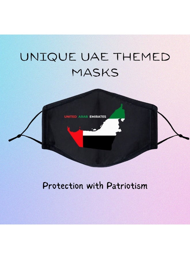 برينت شوب فور مي كمامات وجه مصنوعة يدويًا لليوم الوطني لدولة الإمارات العربية المتحدة للبالغين، صنع في دبي - الإمارات العربية المتحدة - Image 5
