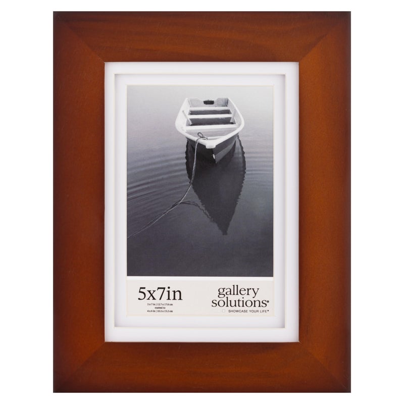 Gallery Solutions Picture Frame, Walnut, 5" x 7" - Image 1