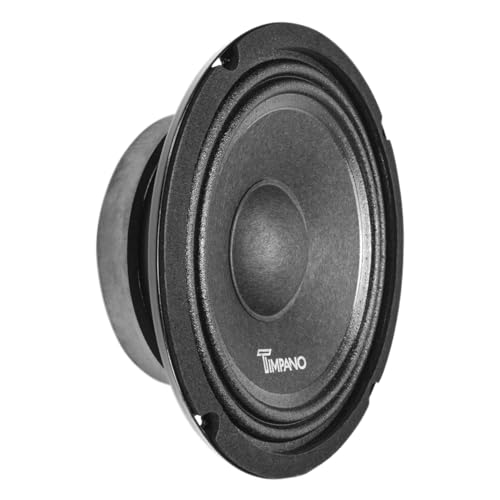 Timpano 6.5 Inch Shallow Car Speaker 600 Watts TPT-MB6-4 Slim Shallow Profile 4 Ohm, PRO Midbass Car Audio Loudspeaker Compact for Doors (Single) - Image 1