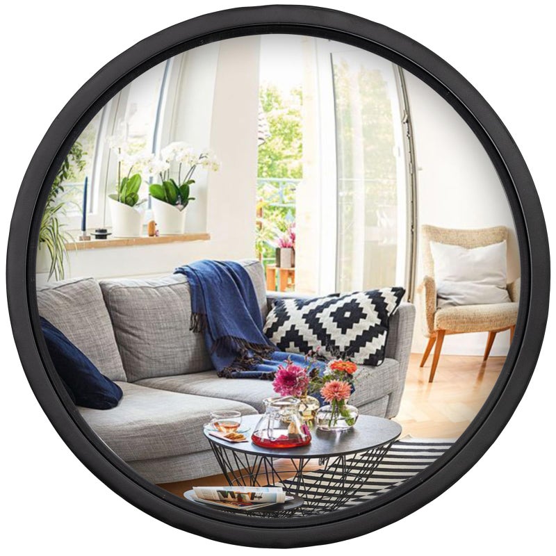 GIFTTROVE مرآة حائط دائرية صغيرة بزاوية محدبة سوداء غير لامعة من GIFTTROVE 12 مع إطار معدني سميك للزينة لمغسلة الحمام