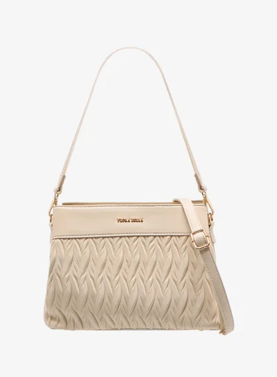 Flora Bella By Shoexpress Textured Crossbody Bag with Detachable Shoulder Strap