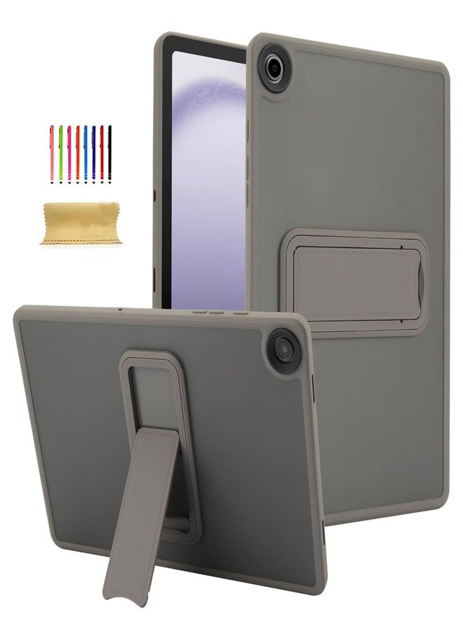 Dteck for Samsung Galaxy Tab A9 Plus (SM-X210/X215/X216) Clear Tablet Case 11" 2023 with Foldable Kickstand, Shock-Absorbing TPU Edges Hard Plastic Back, Protective Lightweight Slim Thin Cover, Gray - Image 1