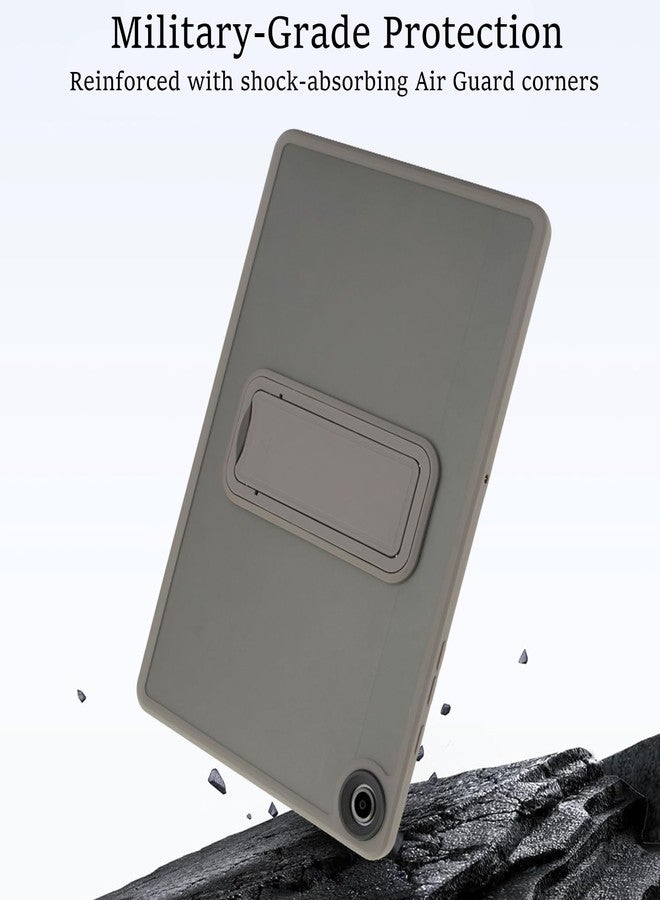 Dteck for Samsung Galaxy Tab A9 Plus (SM-X210/X215/X216) Clear Tablet Case 11" 2023 with Foldable Kickstand, Shock-Absorbing TPU Edges Hard Plastic Back, Protective Lightweight Slim Thin Cover, Gray - Image 5