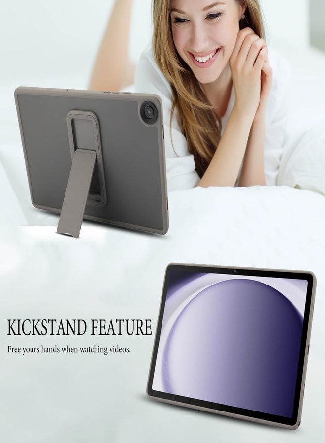 Dteck for Samsung Galaxy Tab A9 Plus (SM-X210/X215/X216) Clear Tablet Case 11" 2023 with Foldable Kickstand, Shock-Absorbing TPU Edges Hard Plastic Back, Protective Lightweight Slim Thin Cover, Gray - Image 2