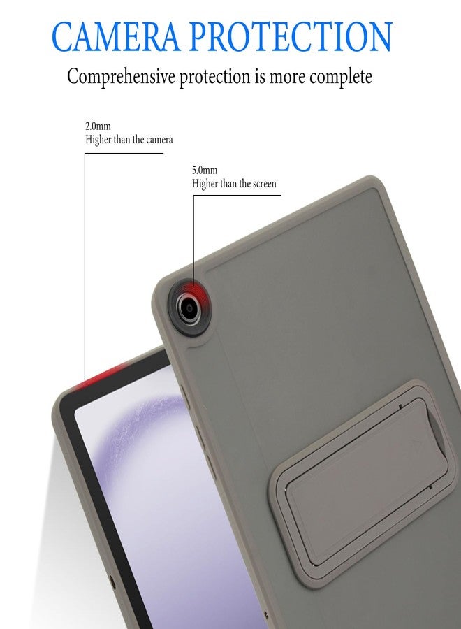 Dteck for Samsung Galaxy Tab A9 Plus (SM-X210/X215/X216) Clear Tablet Case 11" 2023 with Foldable Kickstand, Shock-Absorbing TPU Edges Hard Plastic Back, Protective Lightweight Slim Thin Cover, Gray - Image 4