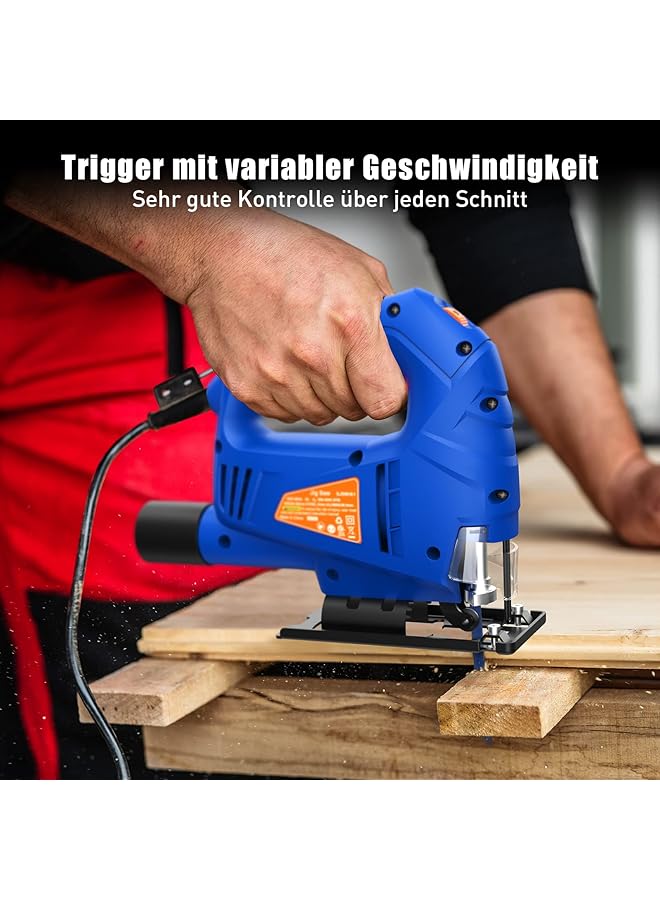 erorex Jigsaw 600W Electric Jigsaw Tool 800 3000Spm Cutting In Wood 60Mm 6 Variable Speeds 3 Orbital Sets Bevel Cutting 45¡Ã Corded Jig Saw For Wood And Metal Cutting - Image 3