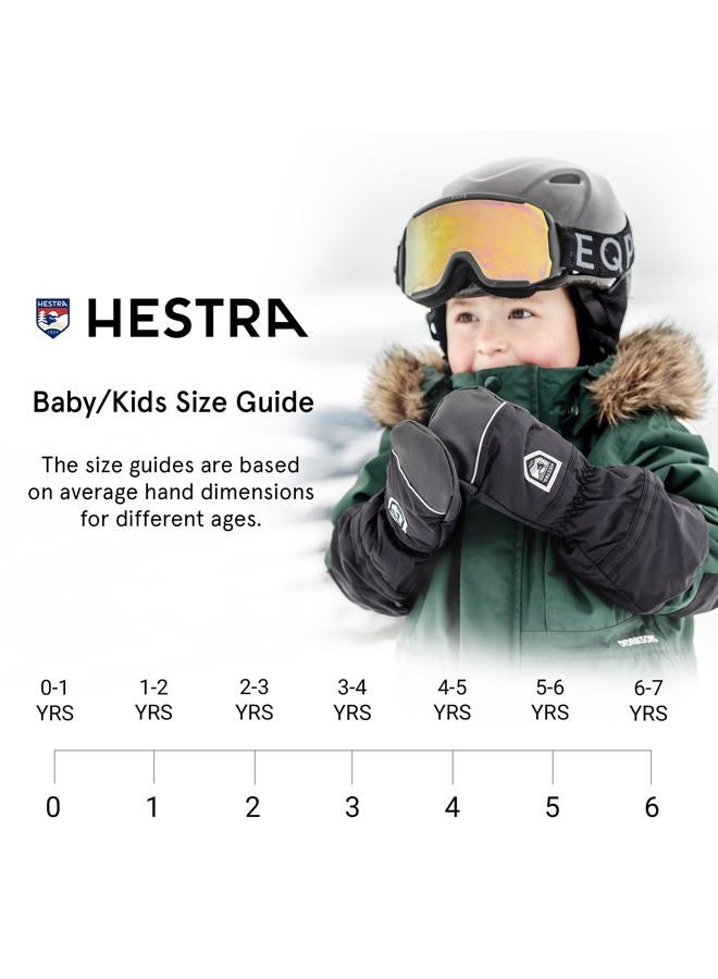 Hestra Kids' CZone Mitt (2-11 yrs), Waterproof, Windproof & Insulated Winter Mittens for Alpine Skiing & Cold Weather Play - Black/Petrol - 6 - Image 2