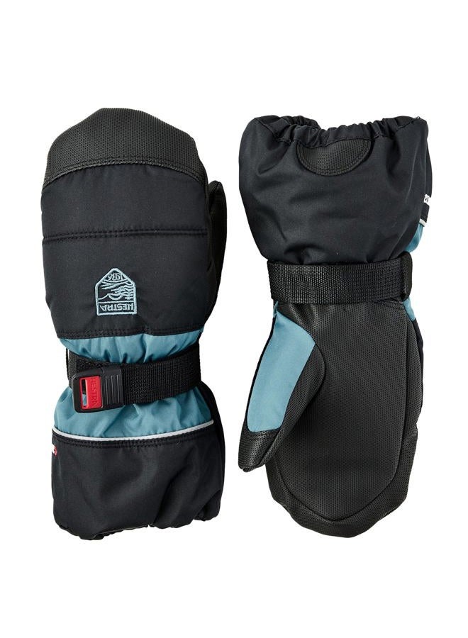 Hestra Kids' CZone Mitt (2-11 yrs), Waterproof, Windproof & Insulated Winter Mittens for Alpine Skiing & Cold Weather Play - Black/Petrol - 6 - Image 1