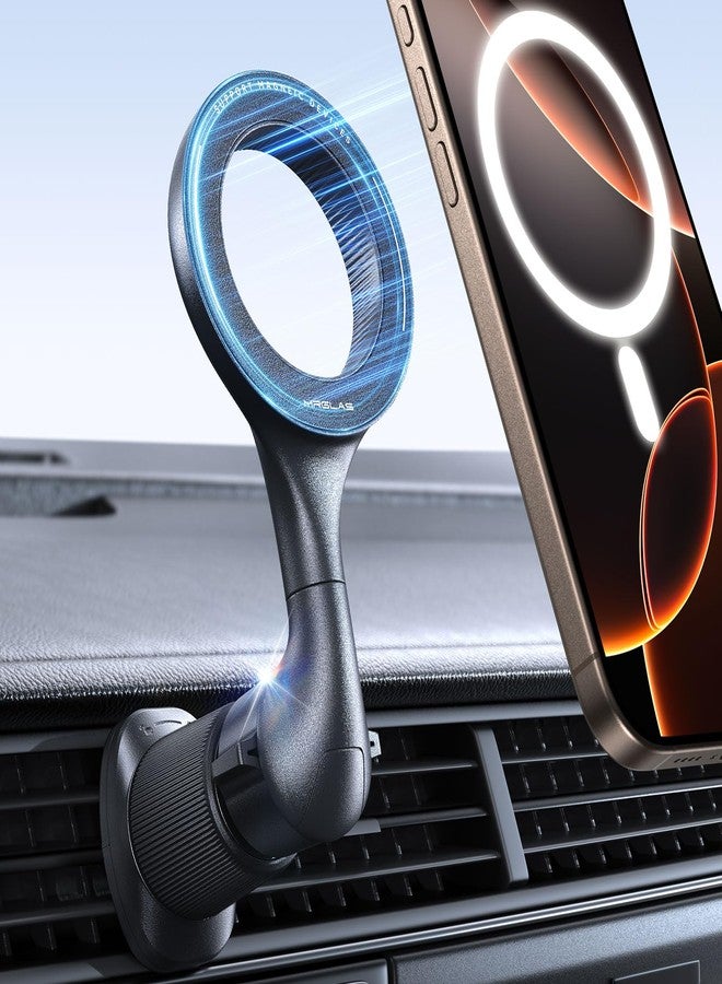 MRGLAS for MagSafe Car Mount [ 2025 Upgraded 40 Strong Magnets] [360° Rotation] Air Vent Magnetic Phone Holder [Double Metal Hook] Car Phone Holder Mount Compatible iPhone 17 16 15 Pro Max Plus S25 24 - Image 1