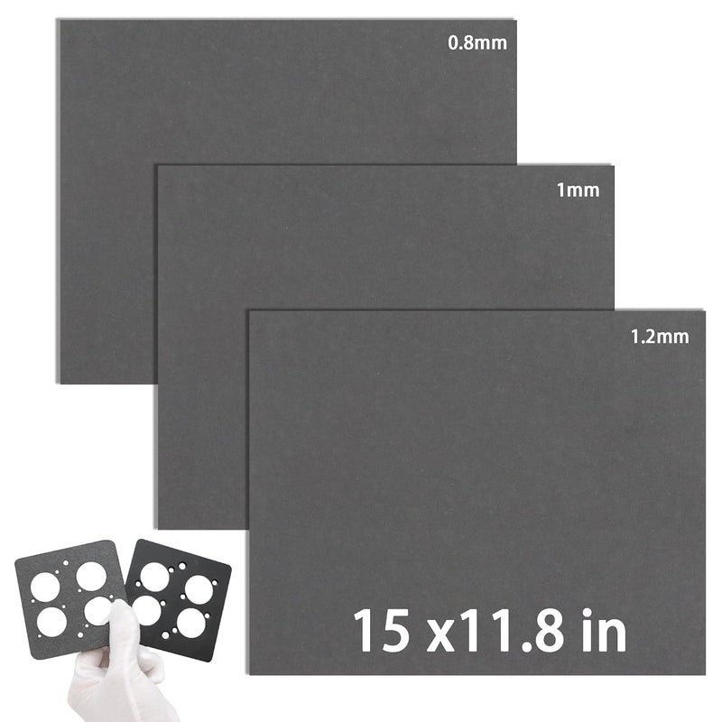 Terixe 3 Pack 15"x11.8"Non Asbestos Gaskets Materials Sheet Set – High Temp Gasket Material for DIY Exhaust Gasket Maker, Engine Gaskets, Oil Diesel Gasoline Seal Repair, 0.8mm, 1mm, and 1.2mm - Image 1