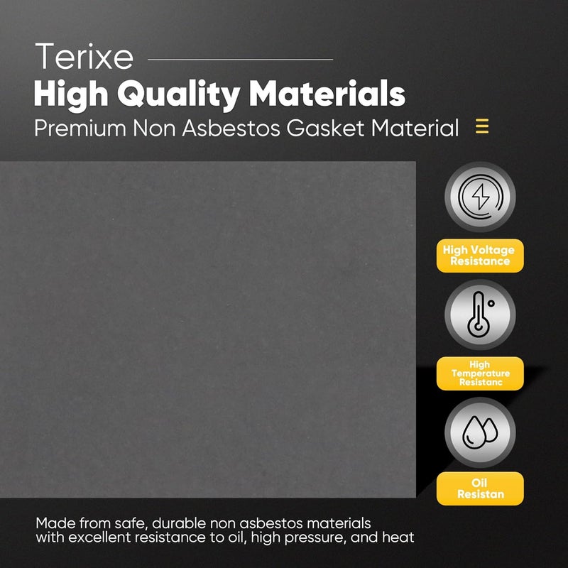 Terixe 3 Pack 15"x11.8"Non Asbestos Gaskets Materials Sheet Set – High Temp Gasket Material for DIY Exhaust Gasket Maker, Engine Gaskets, Oil Diesel Gasoline Seal Repair, 0.8mm, 1mm, and 1.2mm - Image 4