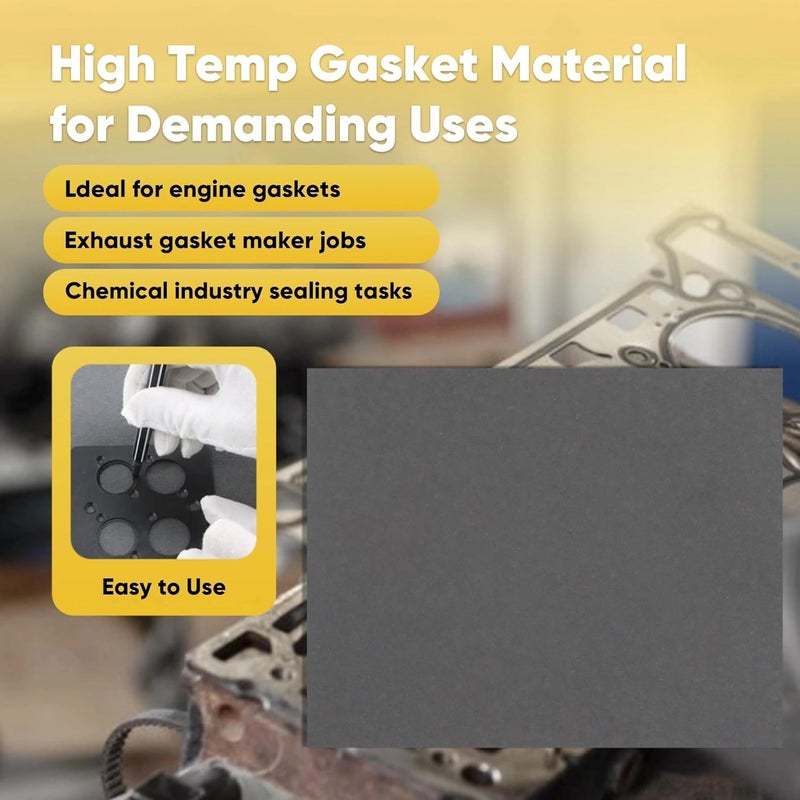 Terixe 3 Pack 15"x11.8"Non Asbestos Gaskets Materials Sheet Set – High Temp Gasket Material for DIY Exhaust Gasket Maker, Engine Gaskets, Oil Diesel Gasoline Seal Repair, 0.8mm, 1mm, and 1.2mm - Image 5